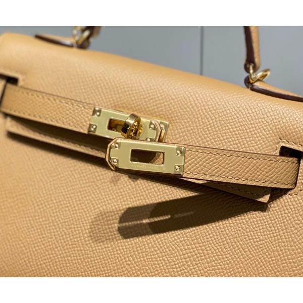 HERM Kelly Mini II Bag In Chai Epsom Leather GHW