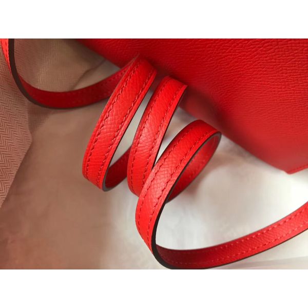 HERM Kelly Mini II Bag In Rouge Casaque Epsom Leather GHW