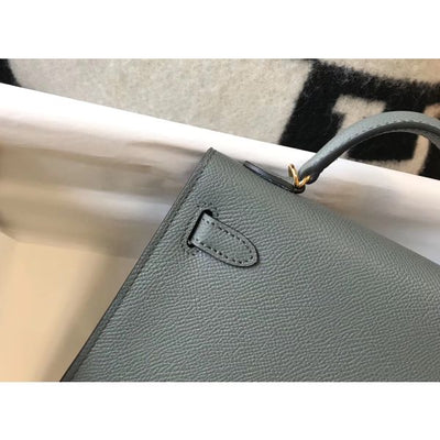 HERM Kelly Mini II Bag In Vert Amande Epsom Leather GHW