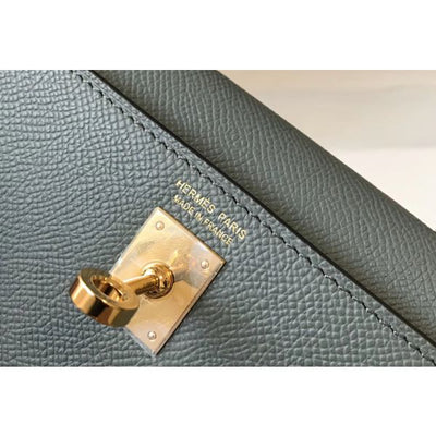 HERM Kelly Mini II Bag In Vert Amande Epsom Leather GHW