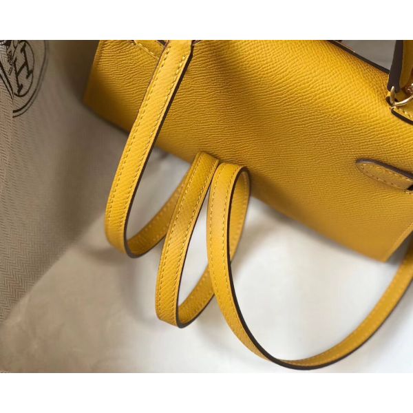 HERM Kelly Mini II Bag In Yellow Epsom Leather GHW