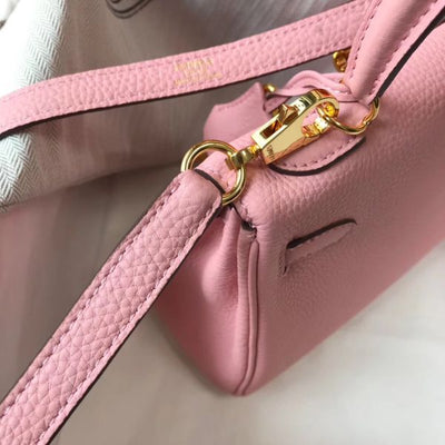 HERM Kelly 20cm Bag In Pink Clemence Leather GHW