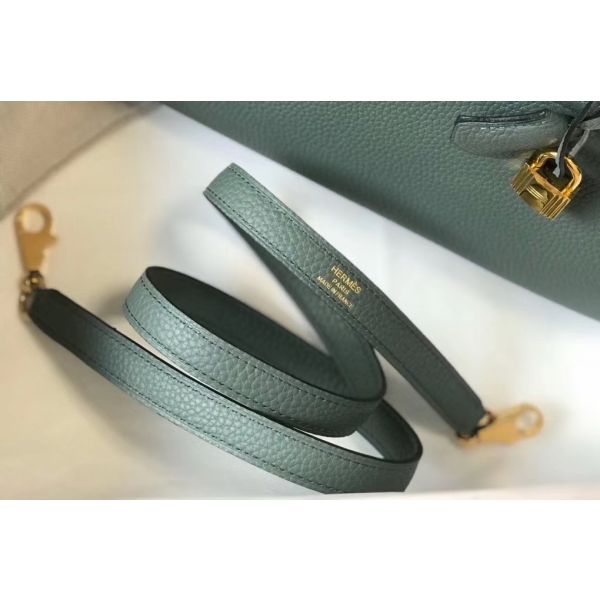 HERM Kelly 25cm Retourne Bag In Vert Amande Clemence Leather