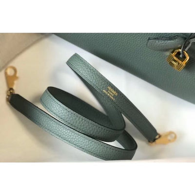 HERM Kelly 25cm Retourne Bag In Vert Amande Clemence Leather