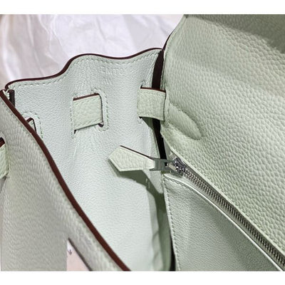 HERM Kelly 25cm Retourne Bag In Vert Fizz Clemence Leather