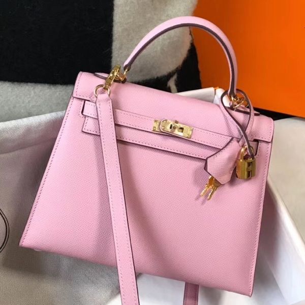 HERM Kelly 25cm Sellier Bag In Mauve Sylvestre Epsom Leather