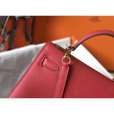 HERM Kelly 25cm Sellier Bag In Red Epsom Leather