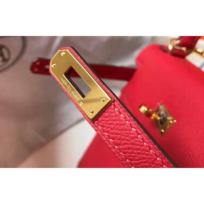 HERM Kelly 25cm Sellier Bag In Red Epsom Leather