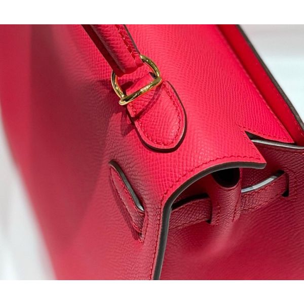 HERM Kelly 25cm Sellier Bag In Rose Extreme Epsom Leather