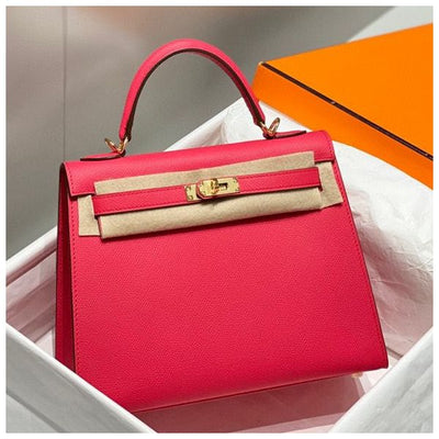 HERM Kelly 25cm Sellier Bag In Rose Extreme Epsom Leather