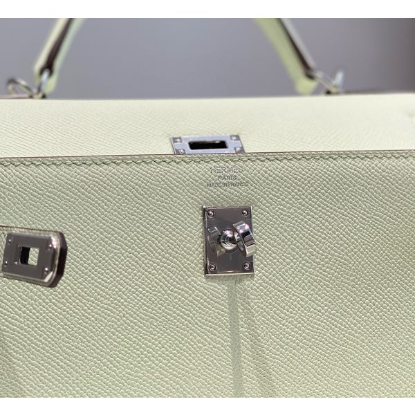 HERM Kelly 25cm Sellier Bag In Vert Fizz Epsom Leather