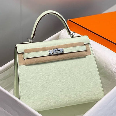 HERM Kelly 25cm Sellier Bag In Vert Fizz Epsom Leather