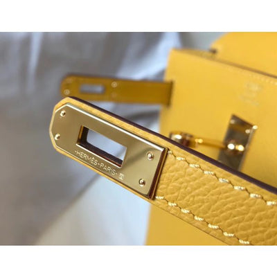 HERM Kelly 25cm Sellier Bag In Yellow Epsom Leather