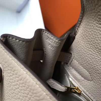 HERM Kelly 28cm Bag In Argile Clemence Leather GHW