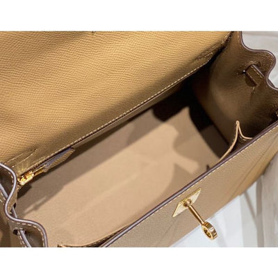 HERM Kelly 28cm Bag In Chai Epsom Leather GHW
