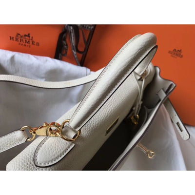 HERM Kelly 32cm Bag In Beton Clemence Leather GHW