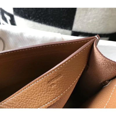 HERM Kelly Depeche 34 Briefcase In Brown Calfskin