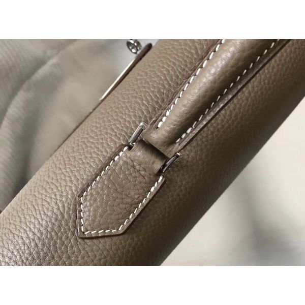 HERM Kelly Depeche 38 Briefcase In Taupe Calfskin