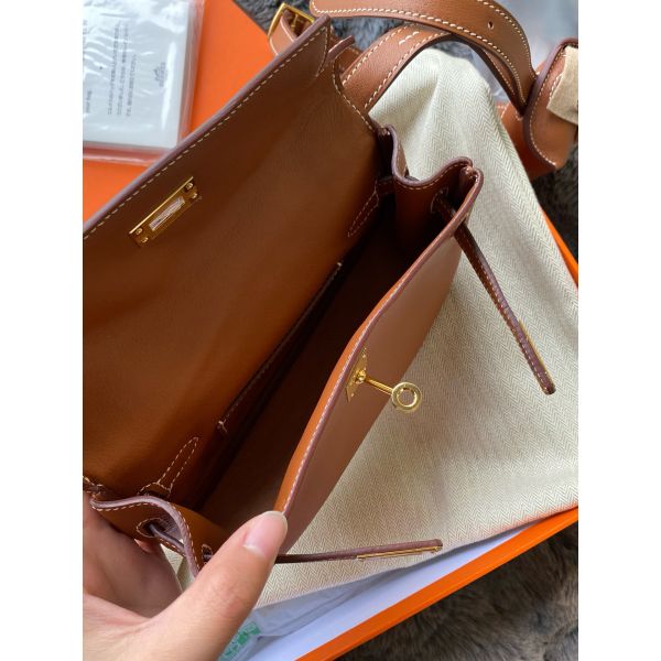 Herm√®s Kelly Moove Handmade Bag in Gold Swift Calfskin