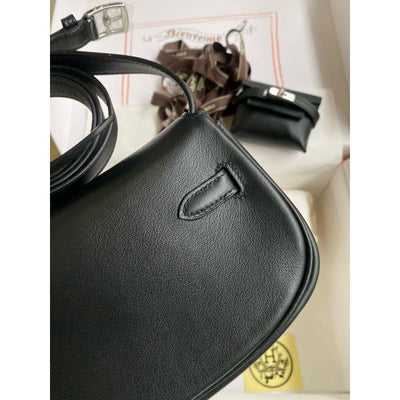 Herm√®s Kelly Moove Handmade Bag in Black Swift Calfskin