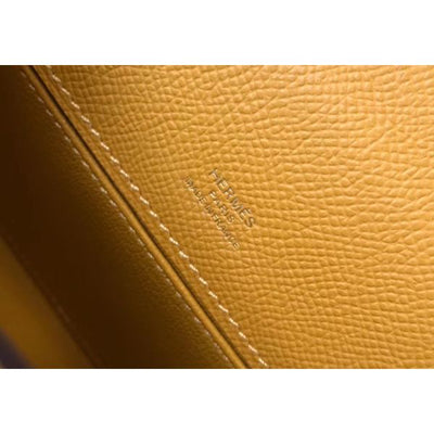 HERM Kelly Pochette Bag In Yellow Epsom Leather