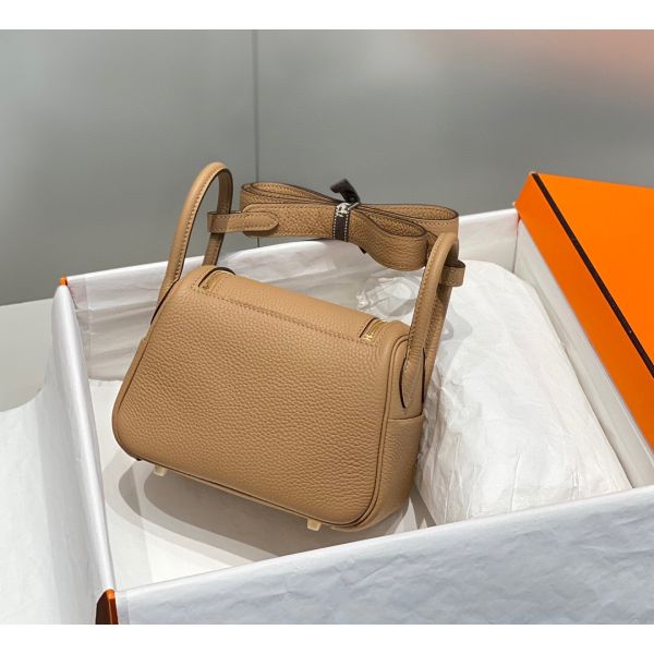 HERM Lindy Mini Bag In Chai Clemence Leather GHW