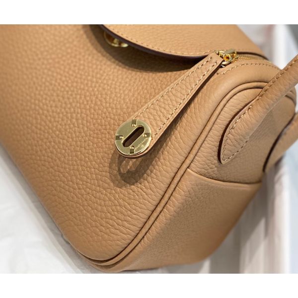 HERM Lindy Mini Bag In Chai Clemence Leather GHW
