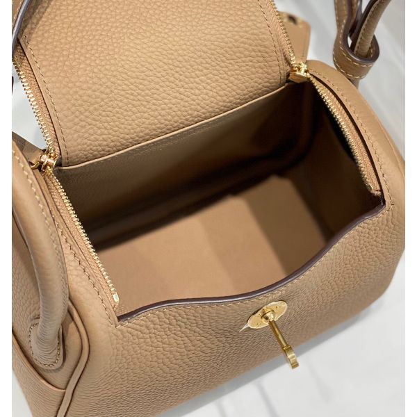 HERM Lindy Mini Bag In Chai Clemence Leather GHW