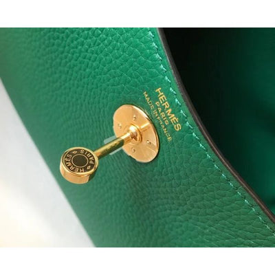 HERM Lindy Mini Bag In Green Clemence Leather GHW