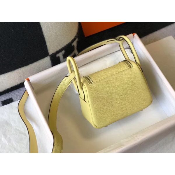 HERM Lindy Mini Bag In Jaune Poussin Clemence Leather GHW