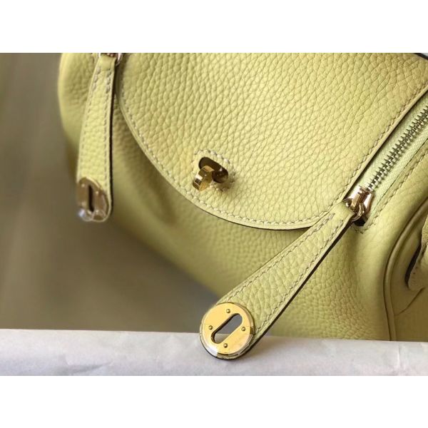 HERM Lindy Mini Bag In Jaune Poussin Clemence Leather GHW