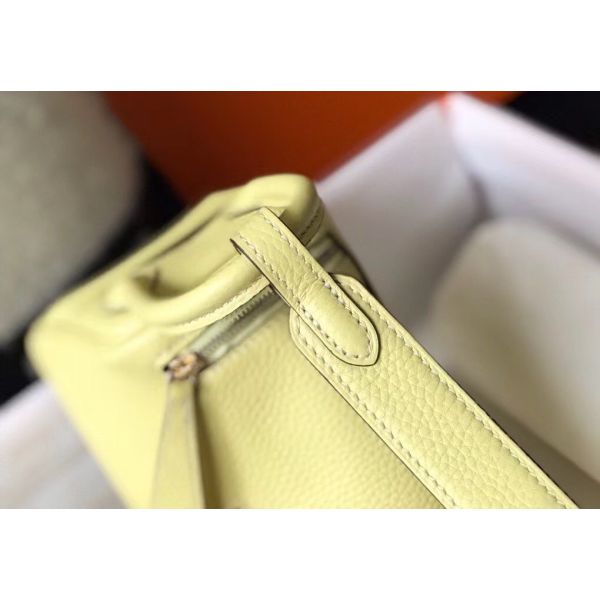 HERM Lindy Mini Bag In Jaune Poussin Clemence Leather GHW