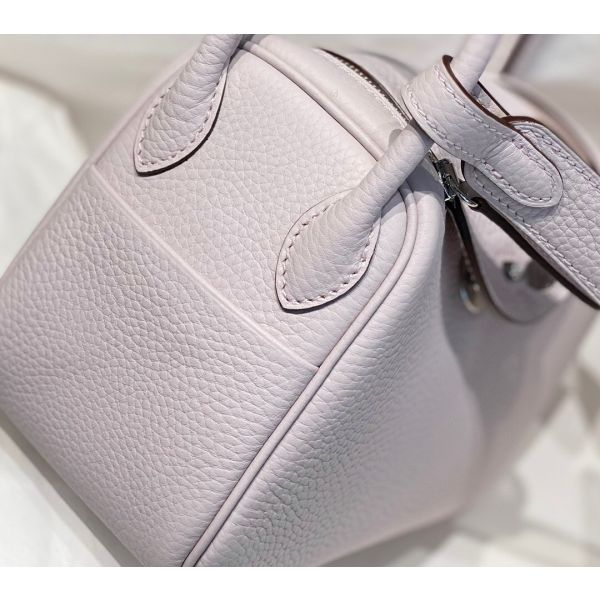 HERM Lindy Mini Bag In Mauve Pale Clemence Leather PHW