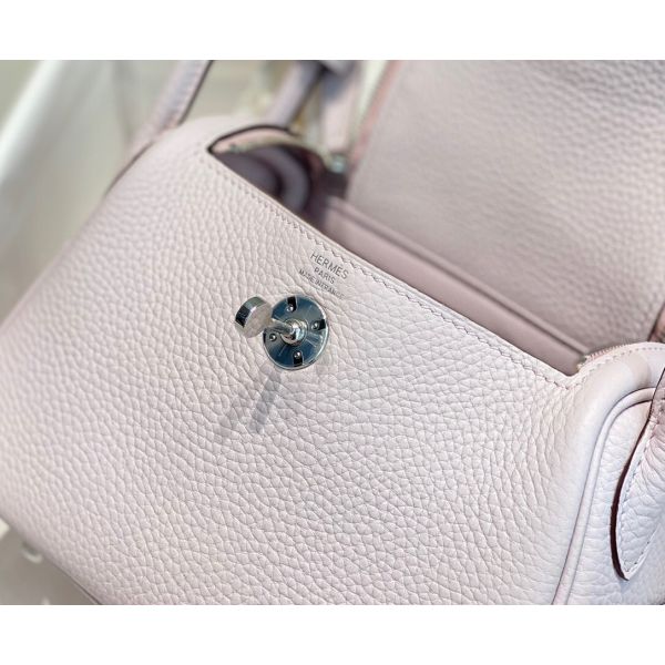 HERM Lindy Mini Bag In Mauve Pale Clemence Leather PHW