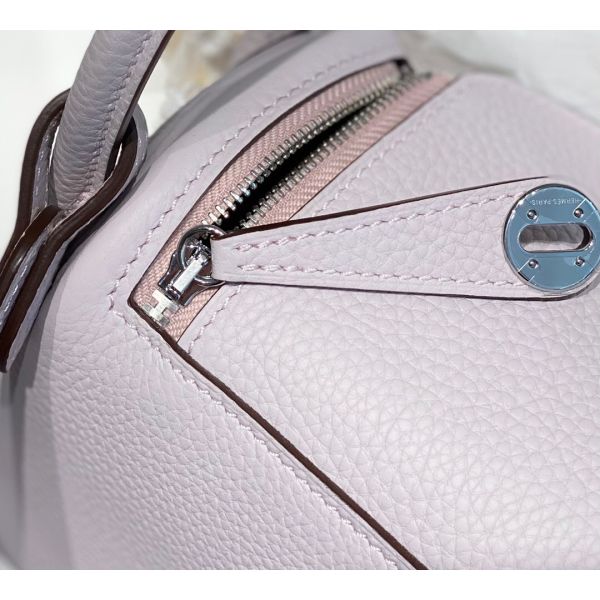 HERM Lindy Mini Bag In Mauve Pale Clemence Leather PHW