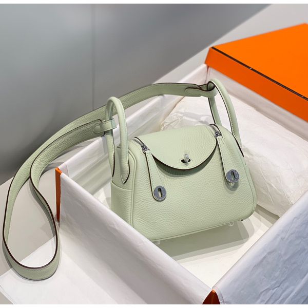 HERM Lindy Mini Bag In Vert Fizz Clemence Leather PHW