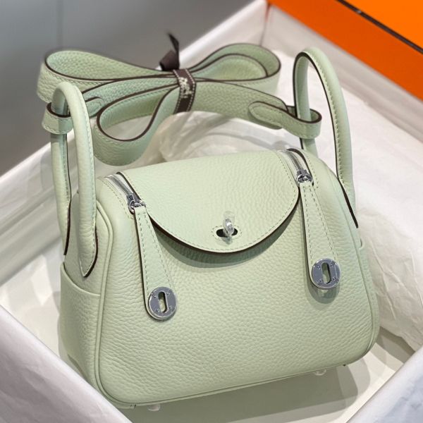 HERM Lindy Mini Bag In Vert Fizz Clemence Leather PHW