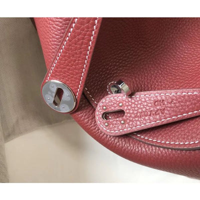 HERM Lindy 26cm Bag In Bordeaux Clemence Leather PHW
