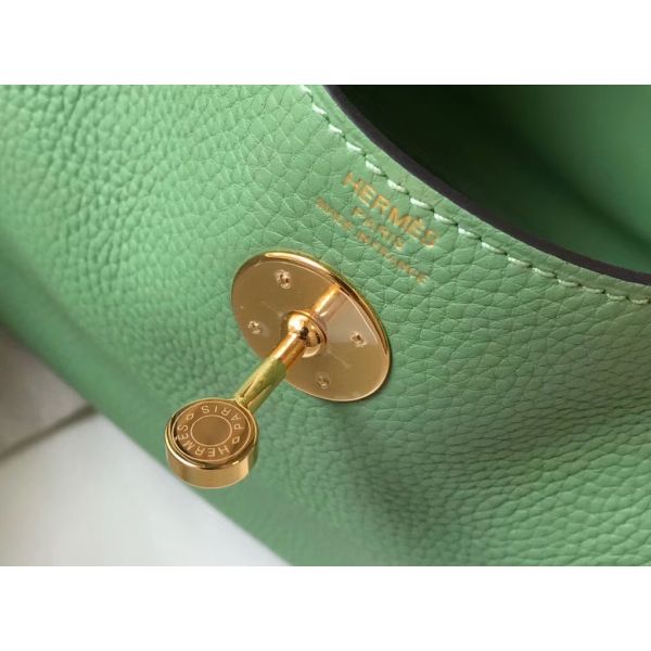 HERM Lindy 26cm Bag In Vert Criquet Clemence Leather GHW