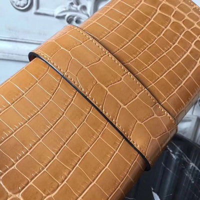 HERM Medor Clutch Bag In Camarel Crocodile Leather