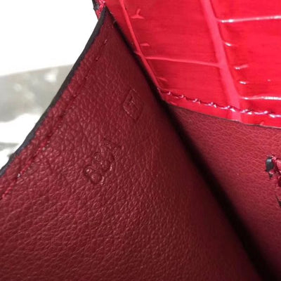 HERM Medor Clutch Bag In Red Crocodile Leather