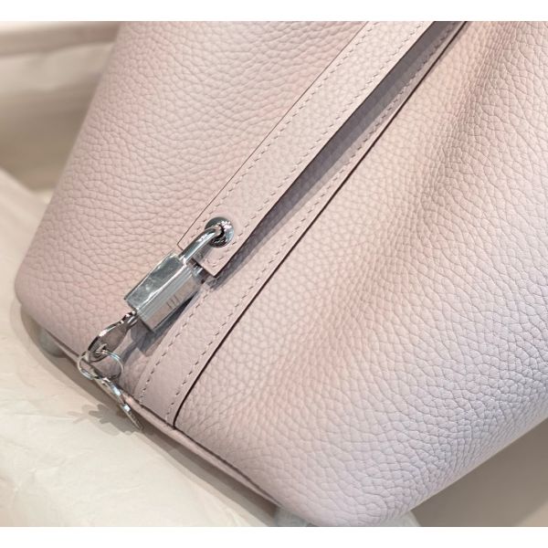 HERM Picotin Lock 18 Bag In Mauve Pale Clemence Leather