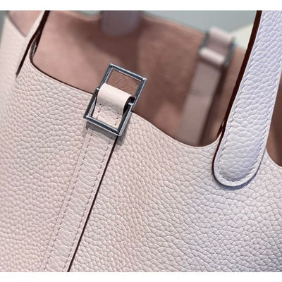 HERM Picotin Lock 18 Bag In Mauve Pale Clemence Leather