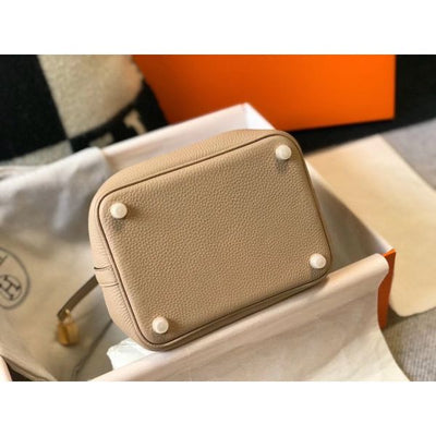 HERM Picotin Lock 18 Bag In Trench Clemence Leather