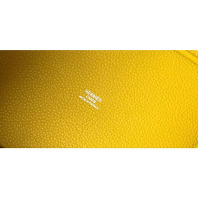 HERM Picotin Lock 18 Bag In Yellow Clemence Leather