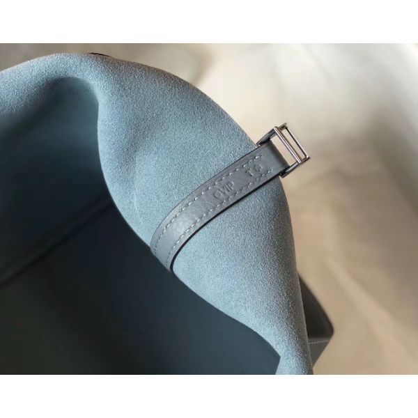 HERM Picotin Lock 22 Bag In Blue Lin Clemence Leather