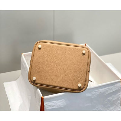 HERM Picotin Lock 22 Bag In Chai Clemence Leather
