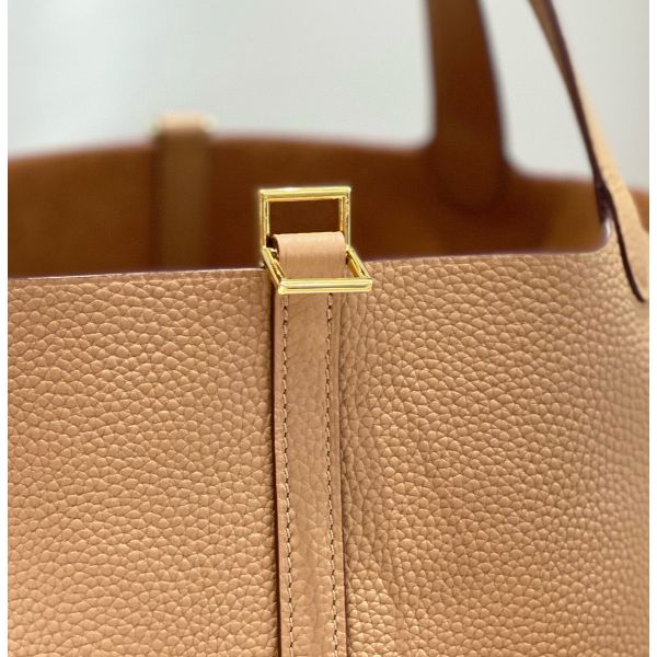 HERM Picotin Lock 22 Bag In Chai Clemence Leather