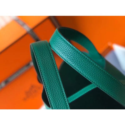 HERM Picotin Lock 22 Bag In Vert Vertigo Clemence Leather