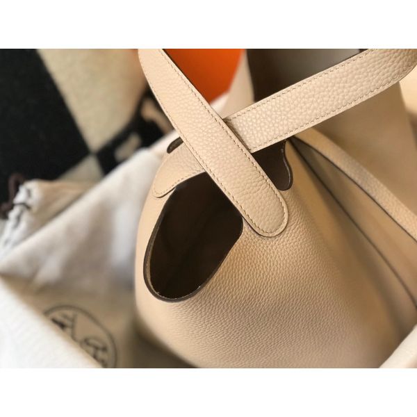 HERM Picotin Lock 22 Bag In Trench Clemence Leather